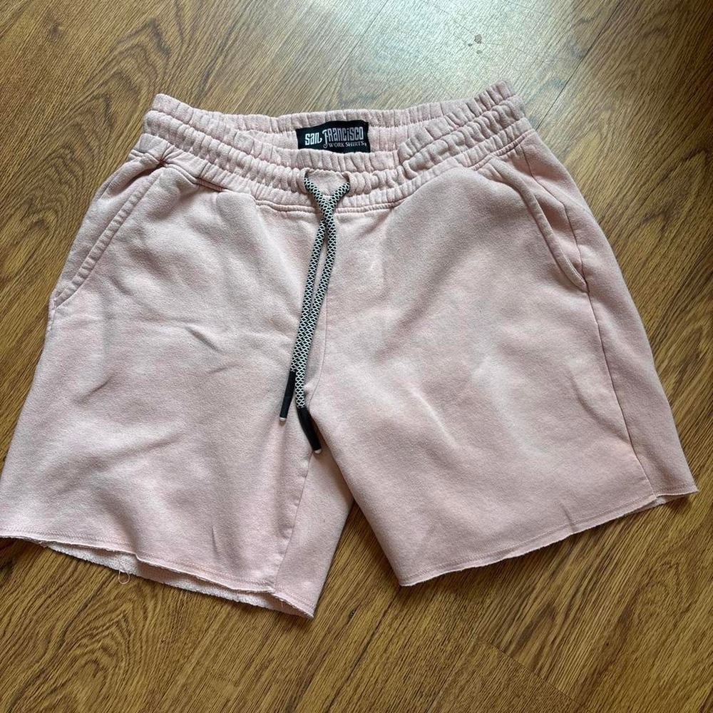 San Francisco Work Shirts Mens Pink Sweat Shorts Casual Streetwear Medium
